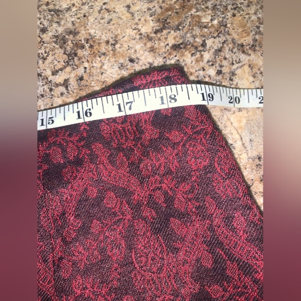 Christopher & Banks Elegant Black Burgundy Floral Maxi Skirt Fringe - Picture 5 of 6